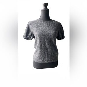 Zara Dark Grey/Gray Puff Sleeves Top